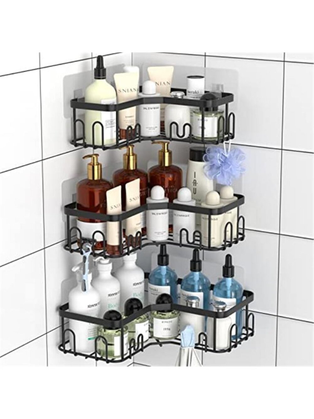 Corner Shower Caddy 3 Tier Stainless Steel Bathroom Organizer Wall Mounted Rack